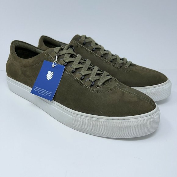 K-Swiss Mens Sneaker Shoes Green Lace Up Low Top Leather 13 EUR 47 New - Picture 3 of 12